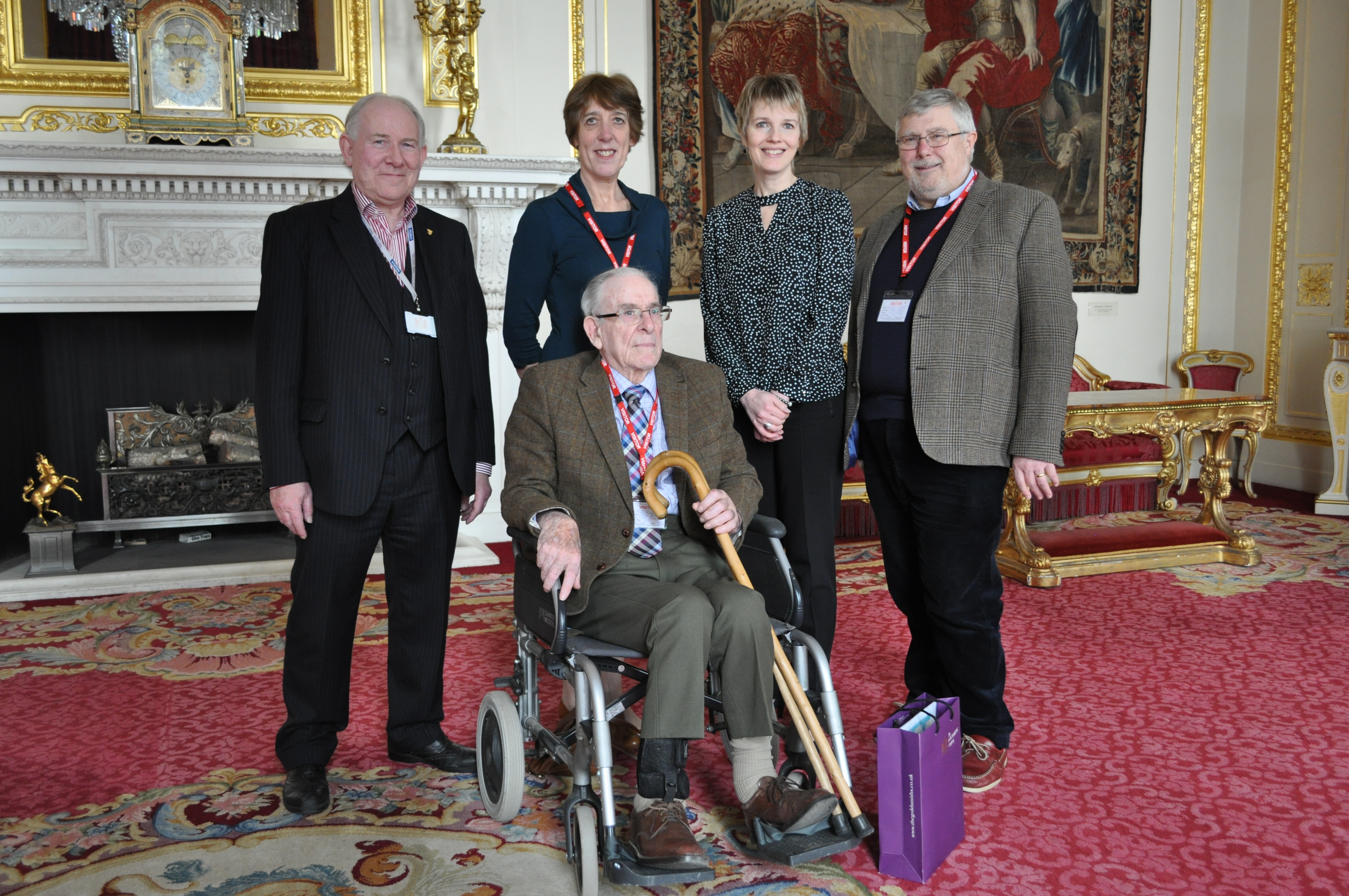 Image: Mike, centre, during his tour of the Assay Office, with his daughter Jenny and son-in-law Michael, Karen and Dave.