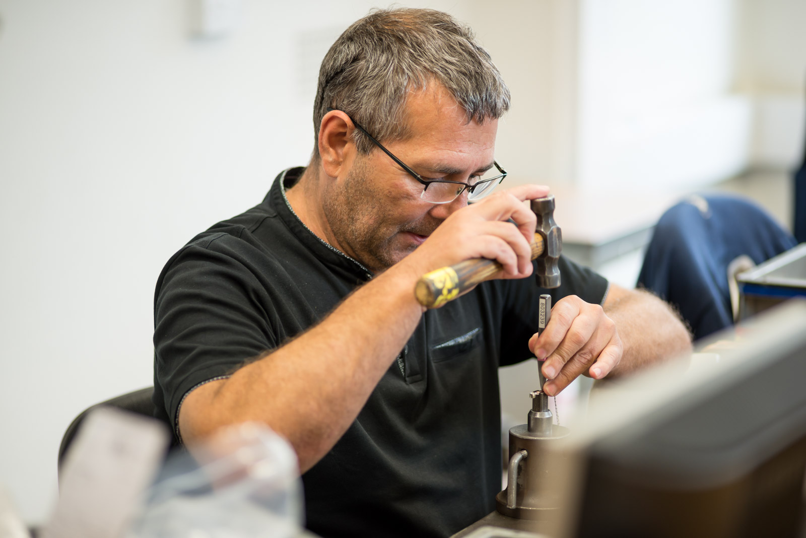 Terry Dack (Supervisor, Handmarking) started working for the Assay Office in 1977 starting in gold sampling. He moved to work on in the Foreign department (handling all imports) in the 1980s, onto second hand sampling, then developed his specialism in handmarking in the early 90s.